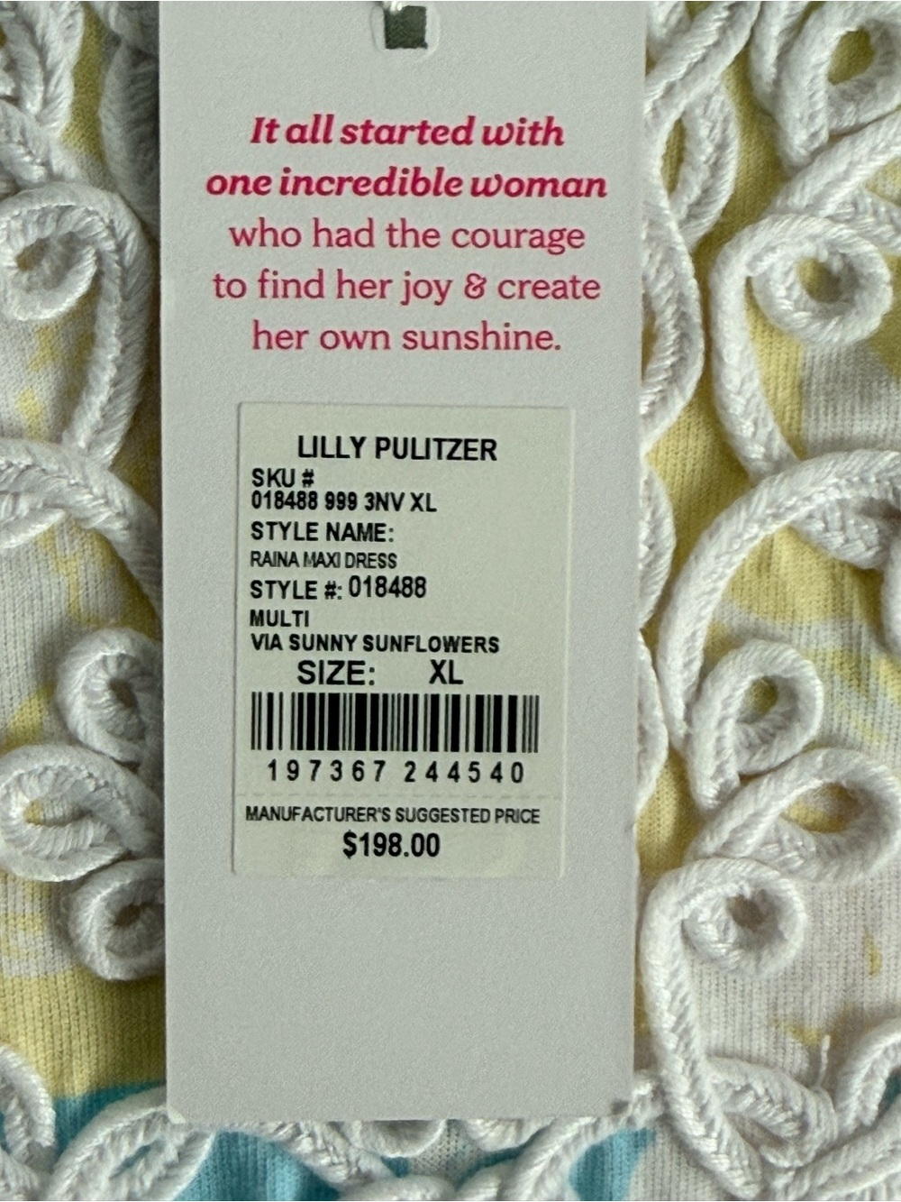 NWT Lilly Pulitzer Raina Maxi Dress - Multi Sunny Sunflower Print Size XL - Picture 6 of 6